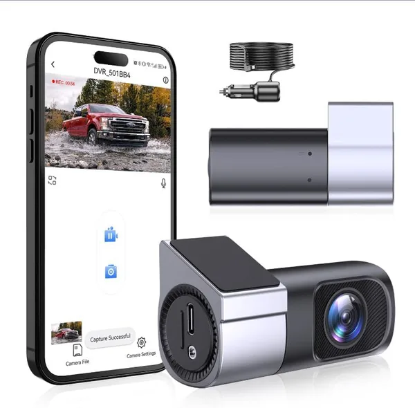 free ads كاميرا مراقبة داش 360 درجة، مع اتصال واي فاي، كاميرا داش فهد 1080P ذات رؤية ليلية – وضع وقوف سيارة لمدة 24 ساعة، مستشعر G، تسجيل دورة،