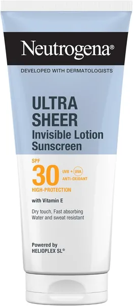 free ads كريم واقي الشمس نتروجينا إكسترا شير غير مرئي للترطيب SPF 30، 200 مل، يحتوي على النياسيناميد وفيتامين E، مثالي للبشرة