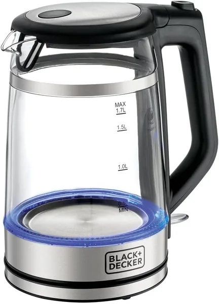free ads كيتل رقمي BLACK+DECKER، 2200 واط، 1.7 لتر، شاشة لمس، تصميم جدار مزدوج، 6 درجات حرارة مسبقة، 30 دقيقة تحت الاحتفاظ بالدفء، عرض LED، أرجواني