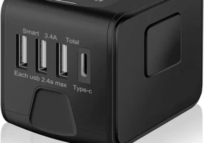 free ads محول طاقة عالمي SAUNORCH للسفر مع منفذ USB-A وUSB-C عالي السرعة، شاحن جداري 3.0A، محول أوروبي، تخفيض 47% - أفضل سعر على أمازون in United Arab Emirates