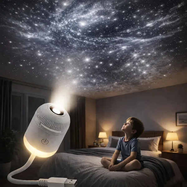 free ads مشغل ضوء ليلي على شكل سماء مرصعة بالنجوم 2 في 1، مع أفلام عرض متعددة، يعمل بتقنية USB ومحمول