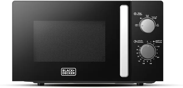 free ads ميكروويف BLACK+DECKER 20 لتر، 700 واط، 5 مستويات قوة، وظيفة ذوبان الثلج، مؤقت 35 دقيقة، طبق دوران زجاجي قياس 255 ملم للطهي المتساوي – عرض خاص 29% تخفيض