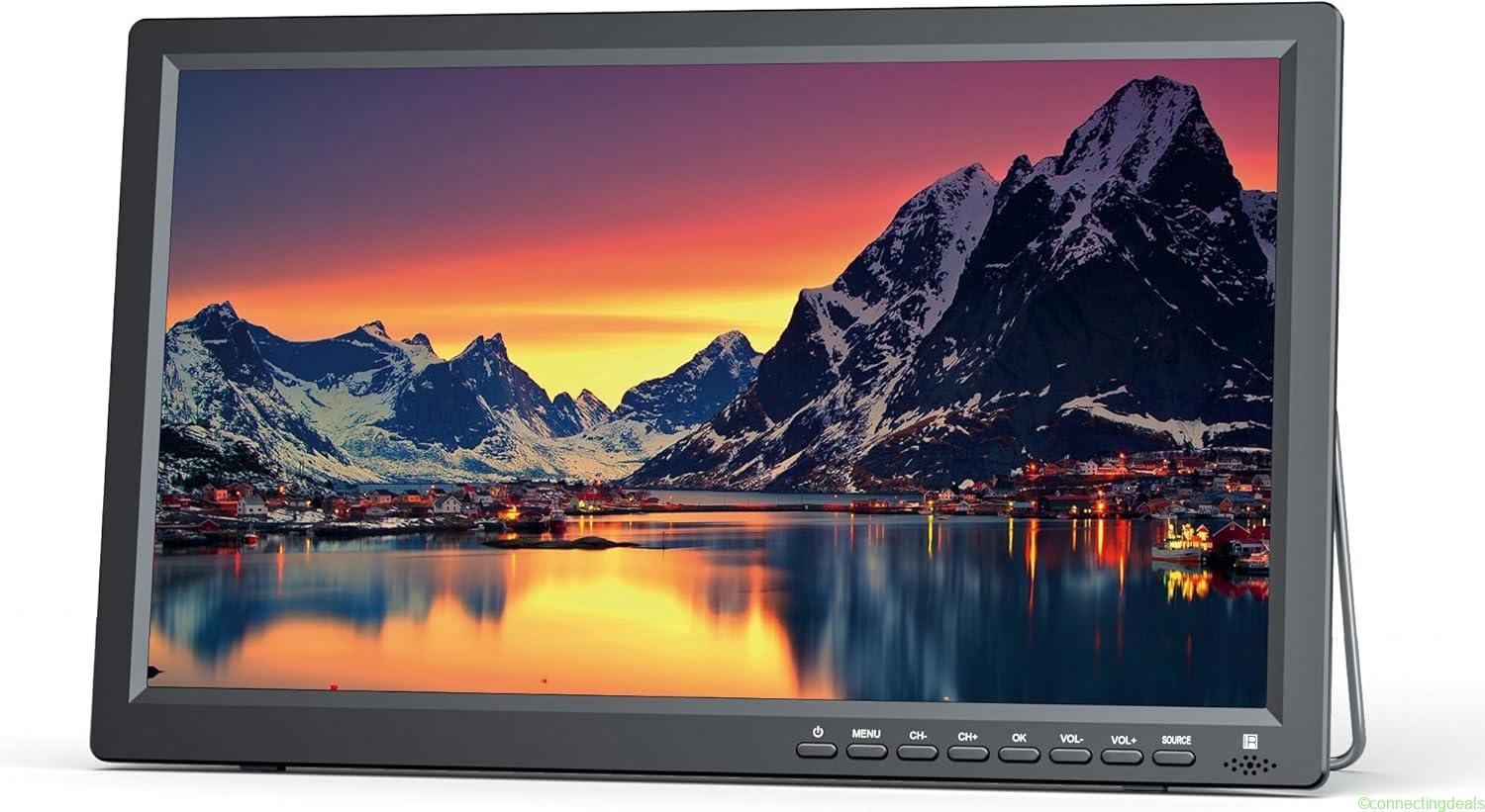 free ads Desobry 15.6″ Portable TV – Full HD 1080P, DVB-T2, Battery – Best Price