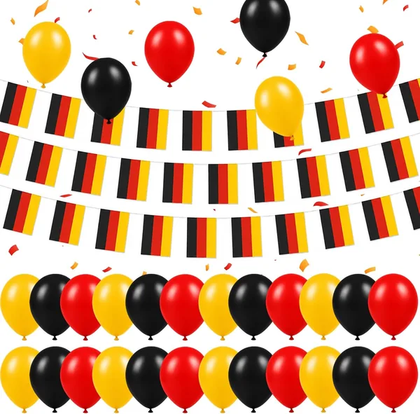 free ads Deutschland Fanartikel: 30 Luftballons & 25 Flaggen – 8M Wimpelkette Schwarz-Rot-Gold