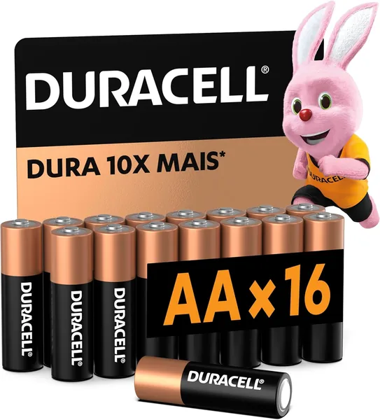 free ads Duracell Pilha Alcalina AA Pequena com 16 Unidades – Duração 10x Maior – Ideal para Controle Xbox™, Brinquedos e Lanternas