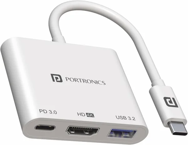 free ads प्रोटेक्स C-कनेक्ट टाइप सी से एचडीएमआई एडैप्टर (3-इन-1), 4K@30Hz, USB 3.0 @ 5Gbps, 100W PD चार्जिंग पॉवर