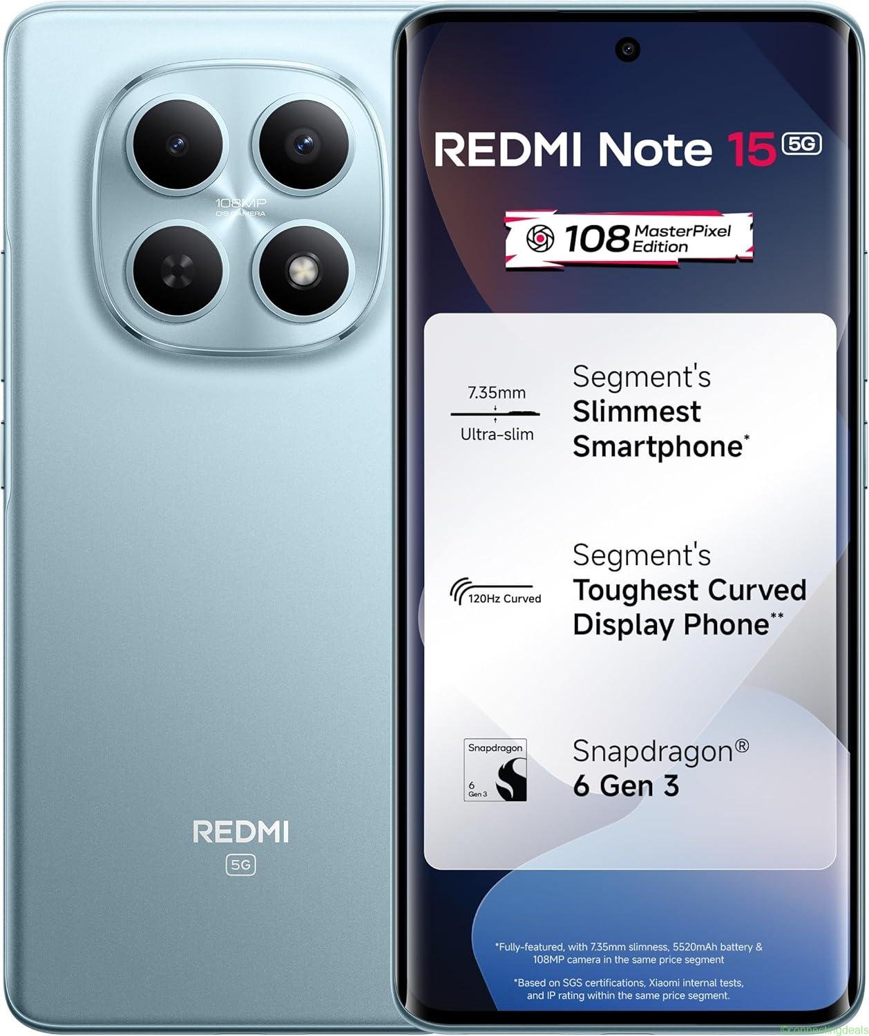 free ads रेडमी नोट 15 5G (ग्लेशियर ब्लू, 8GB रैम, 256GB स्टोरेज) | 108MP OIS कैमरा | बेस्ट प्राइस