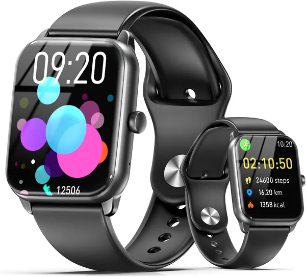 free ads スマートウォッチ – 1.96インチ超大型画面、10日連続使用、Android・iPhone対応、Bluetooth 5.4、通話機能。