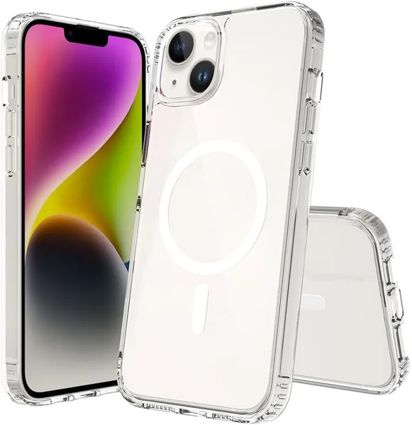 free ads セニヒ互換 iPhone 14/13 ケース、カバー、透明シェル、MagSafe 対応、米軍 MIL 標準準拠、3回