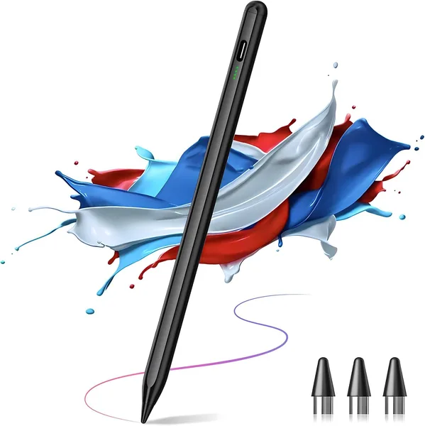 free ads タッチペン 2026年革新版 全機種対応 超軽量 極細 高精度 スタイラスペン iPad iPhone スマホ対応 Type-C充電 交換用ペン先3本付属 磁気吸着機能/バッテリー残量表示/自動電源OFF