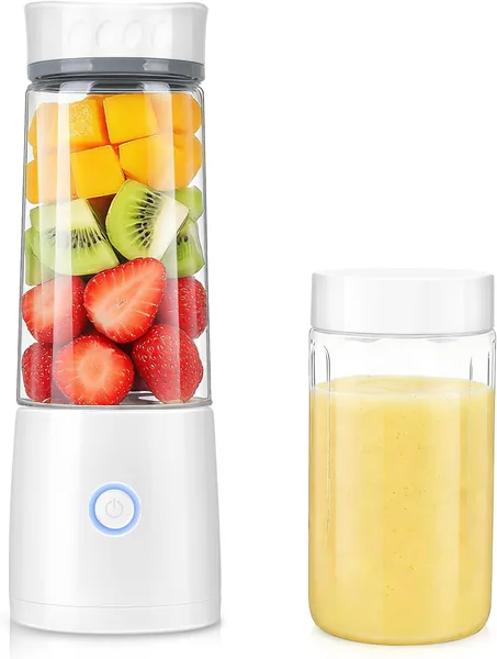 free ads 小型ジューサー ミキサー 果物野菜氷砕き 450ml USB充電式 高速回転 離乳食・栄養補給に 最軽量 持ち運び便利 オフィス/旅行に