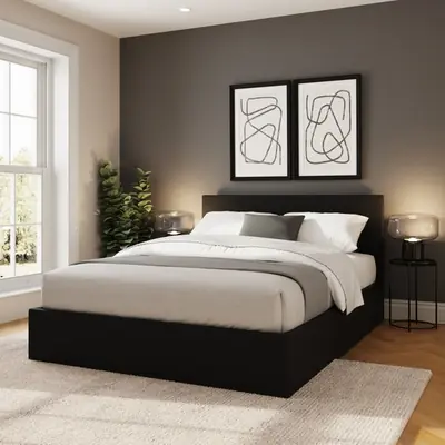 free ads End Lift Ottoman Bed Frame, Faux Leather