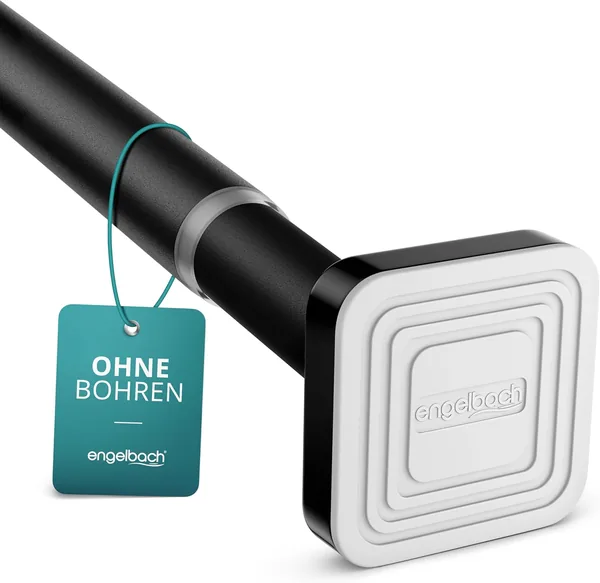 free ads Engelbach® Vorhangsstange ohne Bohren, Solide Karbonstahl (Durchmesser 25 mm) für Stabilen Halt, Individuell Verstellbar