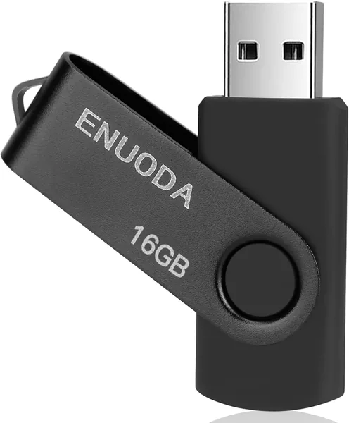 free ads ENUODA 16GB USB Stick 1 Pack Memory Stick USB 2.0 Flash Drives Swivel Design Pen Drive for Data Stor