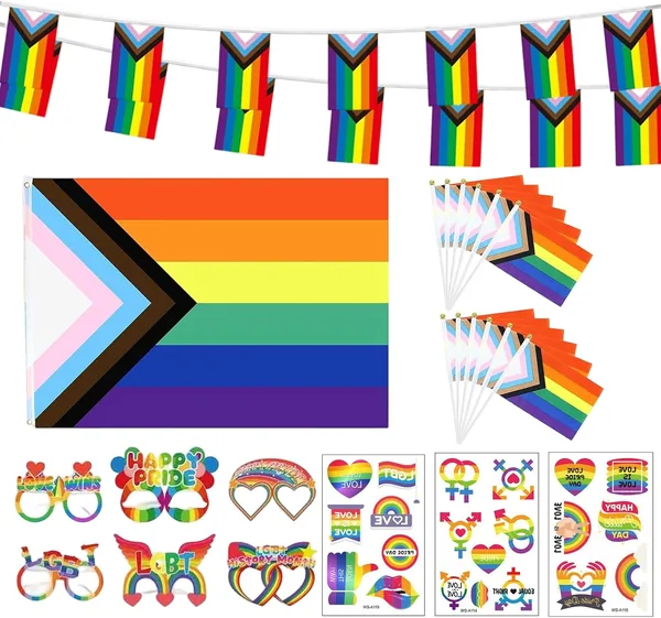 free ads Essestim Pride Flag Decorations – Large Progress Pride Banner & Tattoos Best Deal