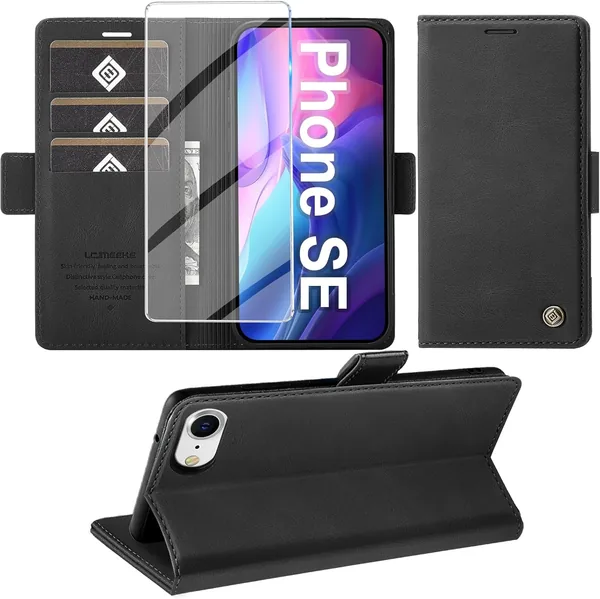 free ads Étui KOGENG pour iPhone SE 2020/8/7, Étui portefeuille en cuir PU magnétique Premium, Coque flip anti-choc pour iPhone 8/7/S