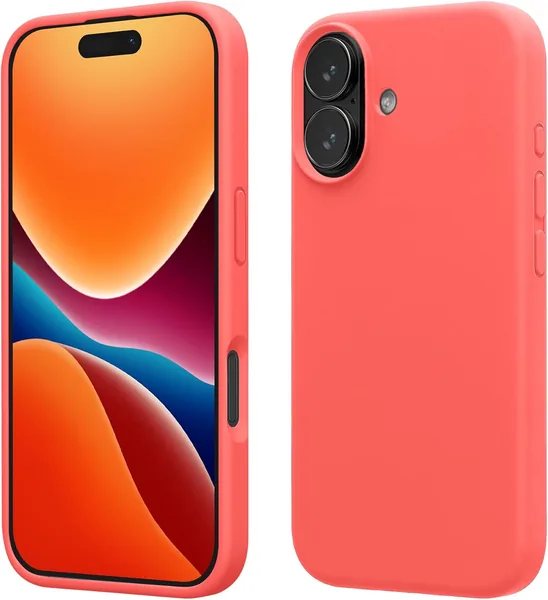 free ads Étui kwmobile Compatible avec Apple iPhone 17 – Coque Protectrice en Silicone TPU Souple – Corail Neon