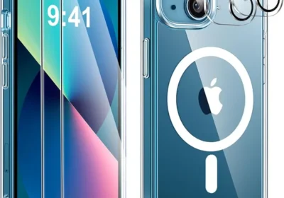 free ads Étui magnétique YisrLery 5 en 1 pour iPhone 13 avec 2 verres trempés et 2 protections de caméra, compatible MagSafe in France