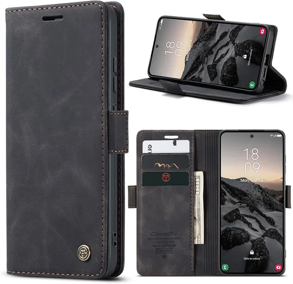 free ads Étui Samsung Galaxy S26 Ultra en cuir PU premium – Portefeuille magnétique avec fentes pour cartes