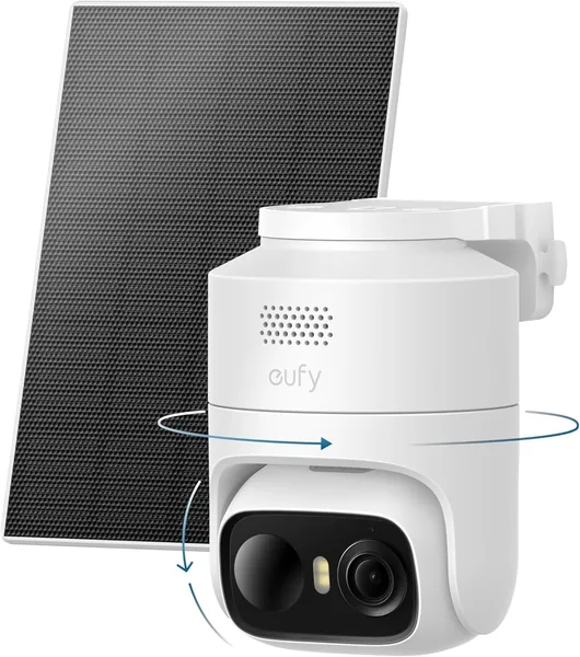 free ads eufy Security eufyCam C37 Cámara de Vigilancia WiFi Exterior, 2K, Seguimiento de 360° con Giro y Inclinación, HomeBase Mini, Reconocimiento Facial