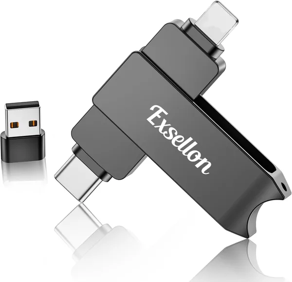 free ads Exsellon Clé USB Stockage 128 Go pour iPhone/Pad/Android/PC – Sans Application