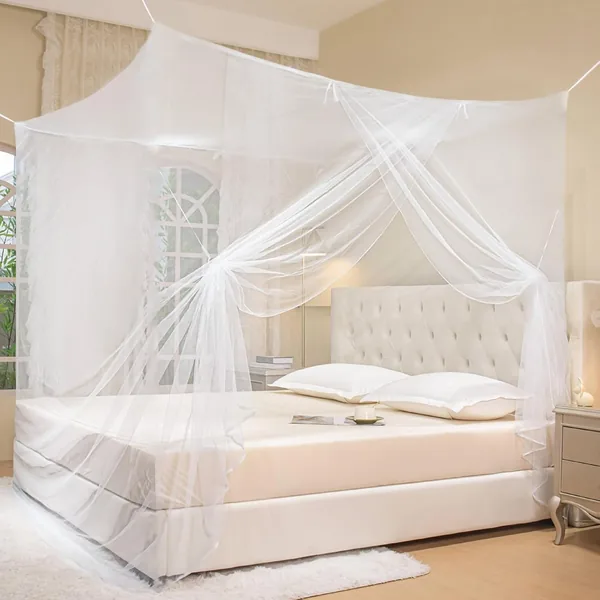free ads FA PLUS Mosquito Net for Bed, Mosquiteros Cameros para Cuba, White, One Side Opening