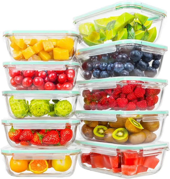 free ads Feshory Glass Food Containers with Plastic Lids Best Deal