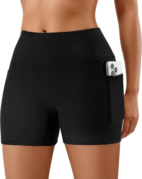 free ads FireSwan Women’s Biker Shorts High Waist Spandex Pockets Best Deal