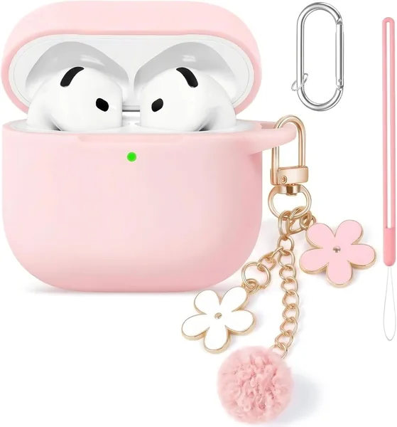 free ads Funda para Apple AirPods 4 2024, Funda Protectora de Silicona Elástica con Mosquetón, Estuche Compatible con Carga Inalámbrica – Mejor Precio
