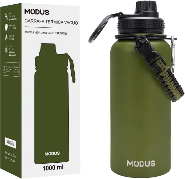 free ads Garrafa Térmica Esportiva Modus de Aço Inoxidável com Isolamento a Vácuo de 950ml (Verde) – Melhor Preço