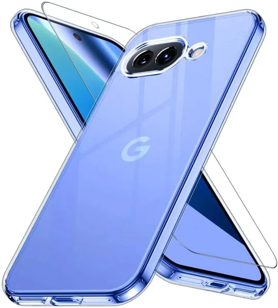 free ads Google Pixel 10a用クリアケース JUSTCOOL、防黄、耐衝撃、指紋防止、ガラス保護フィルム付き