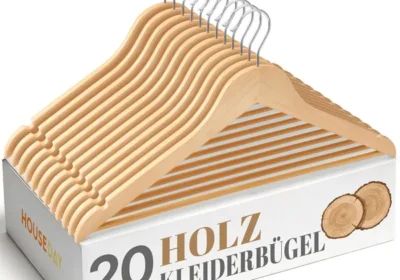free ads HOUSE DAY Holz Kleiderbügel, Packung mit 20, Natürliche Holz Kleiderbügel mit 360° Drehhaken und Rutschhemmenden Zinken, Stabil in Denmark