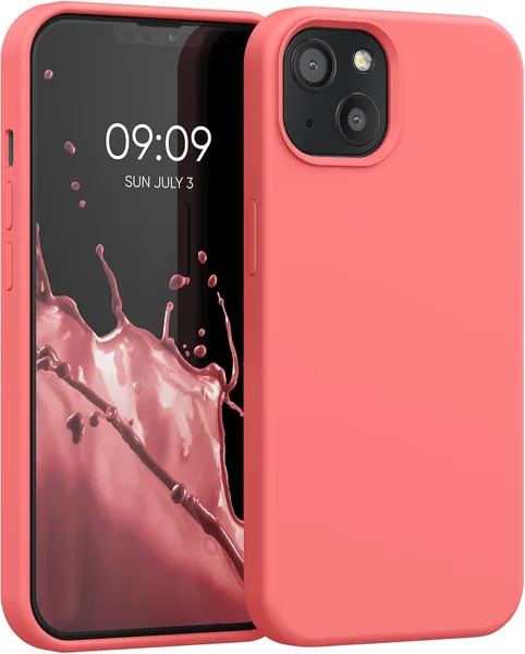 free ads Housse kwmobile compatible Apple iPhone 13 – Coque souple en TPU silicone corail pastel