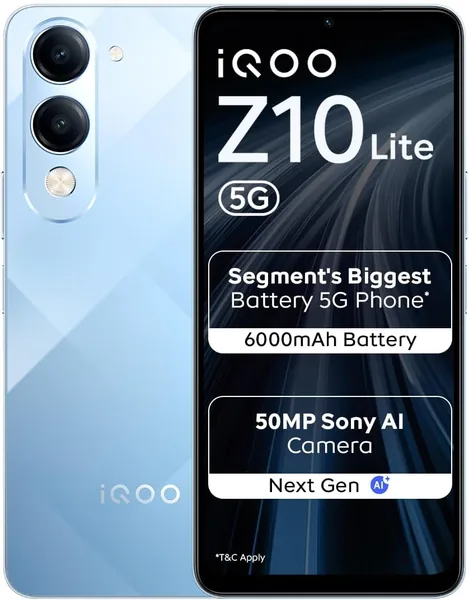 free ads iQOO Z10 Lite 5G (ताइटेनियम नीला 2026, 4GB रैम, 64GB स्टोरेज) – 100% ऑफ़