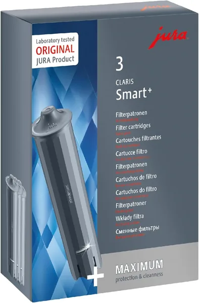 free ads JURA Original – Claris Smart+ Filterpatronen mit automatischer Filtererkennung – TÜV-geprüftes Hygiene – Packung mit 3 – 24233
