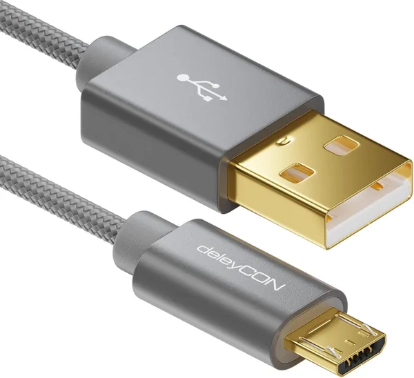 free ads Kabel deleyCON Micro USB 3,0m z Nylonem + Metalowymi Wtykami – Szybkie Ładowanie i Przekazywanie Danych
