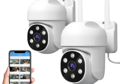 free ads Kit de Câmera de Segurança com Wi-Fi 1080p 360° HD à Prova d'Água Infravermelho para Uso Externo - Visão Noturna com Diálogo in Brazil