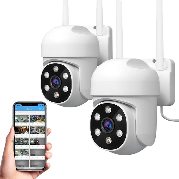 free ads Kit de Câmera de Segurança com Wi-Fi 1080p 360° HD à Prova d’Água Infravermelho para Uso Externo – Visão Noturna com Diálogo