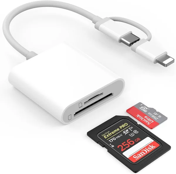 free ads Kortläsare för telefon/tablet/kamera, USB-C och mikro kartläsare – Plug and Play