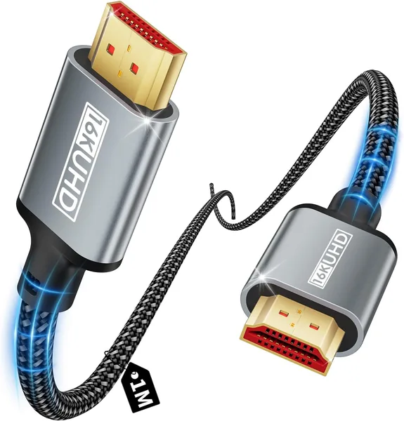 free ads Layajia 16K 10K 8K HDMI-kabel 1M, Ultra HD HDMI 2.2 Kabel met Hoogste Snelheid 96Gbps Ondersteunt 16K@60Hz HDR, HDCP 2.2 & 2.3, Ethernet, 3D, A