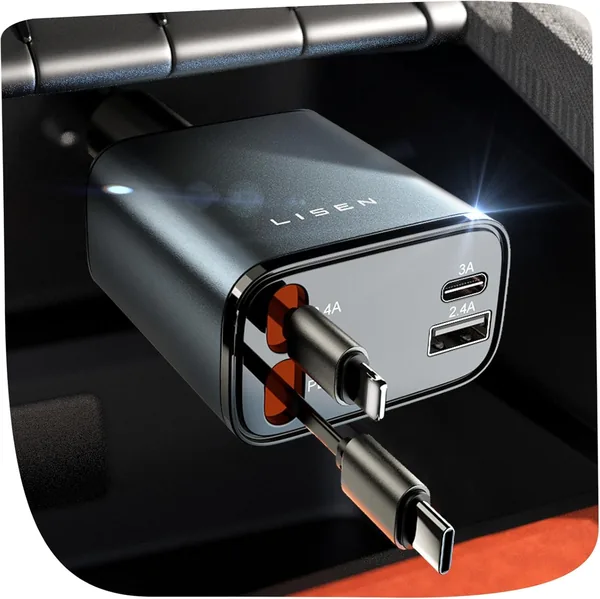 free ads LISEN 84 W Cigarette Lighter USB C Retractable Car Charger Adapter, 2026 Geschenkset für Ihn/Sie, Vaterestag