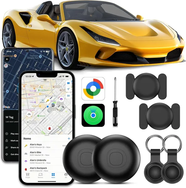 free ads Localizador GPS Coche, Localizador Bluetooth sin Suscripción, Compatible con iOS y Android, con Funda