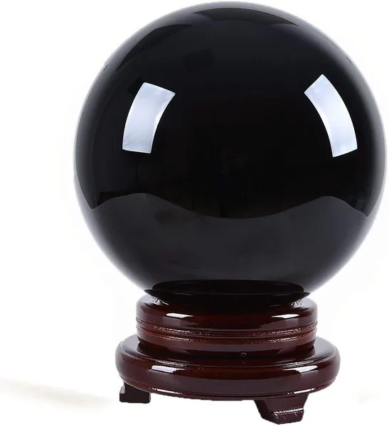 free ads LONGWIN 8 inch Black Crystal Ball Obsidian Healing Crystals Home Decor