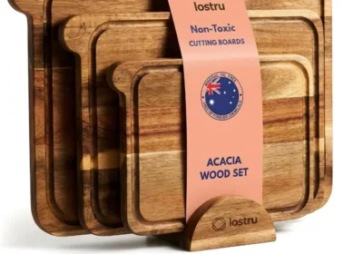 free ads LOSTRU Acacia Wood Chopping Board Set with Stand - Best Deal in Australia