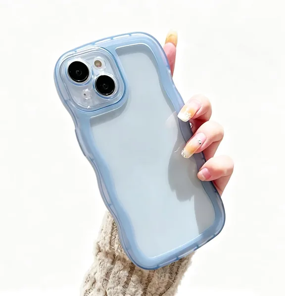 free ads Magloo 互換 iPhone 17 カバー、波柄ケース、韓国デザイン、キュートでスタイリッシュ、シンプルで人気、保護レンズ付き、強化構造