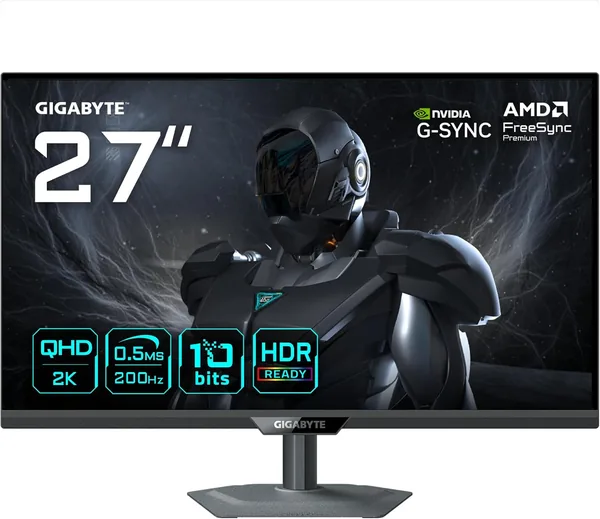 free ads Monitor de juego GIGABYTE G27Q20 27″ QHD – 2560 x 1440, 200Hz, 0.5ms, Compatible con G-Sync, FreeSync Premium, HDR10, HDMI 2.0, Dis