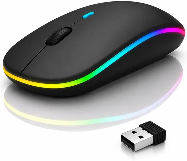 free ads Mouse Sem Fio RGB Bluetooth – Leve e Silencioso, Carregamento USB 2.4 GHz – Melhor Preço
