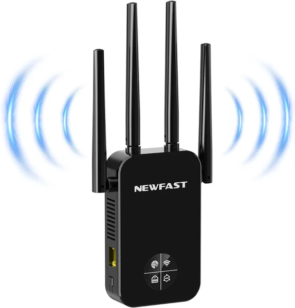 free ads NEWFAST WLAN-Verstärker 31% Off: 1200 Mbps WLAN-Wiederholer mit 4 schwenkbaren Antennen