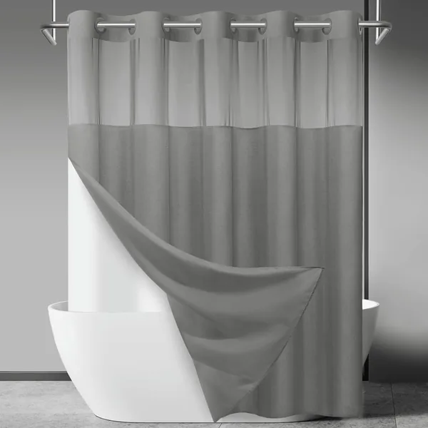 free ads No Hook Slub Textured Shower Curtain Best Deal
