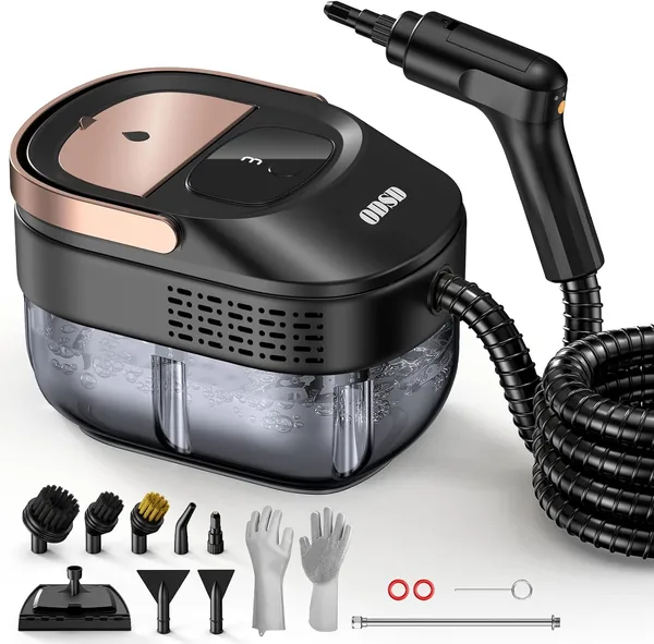 free ads ODS Dampfreiniger für Haushalt und Auto, 3-stufig einstellbarer Dampfreiniger, 15 Sekunden Heizzeit und 1,6L Großtank, Hand